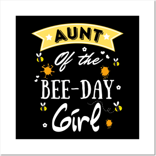 Aunt Of The Bee Day Girl, Cute Bee Day Family Party Posters and Art